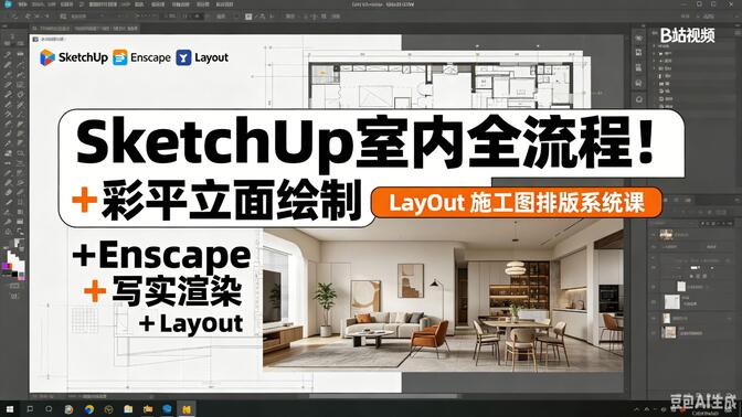 SketchUp建筑建模流程：从平面图到三维方案